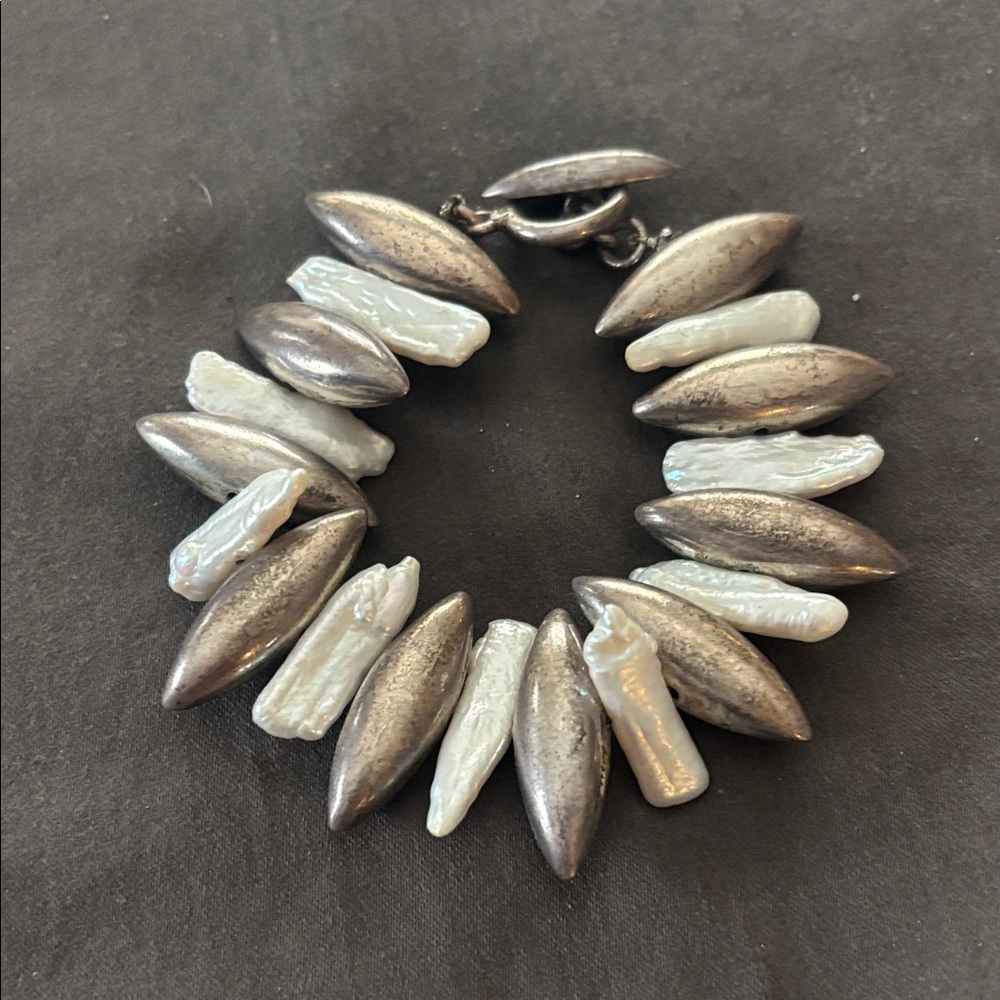Sterling and stone bracelet.